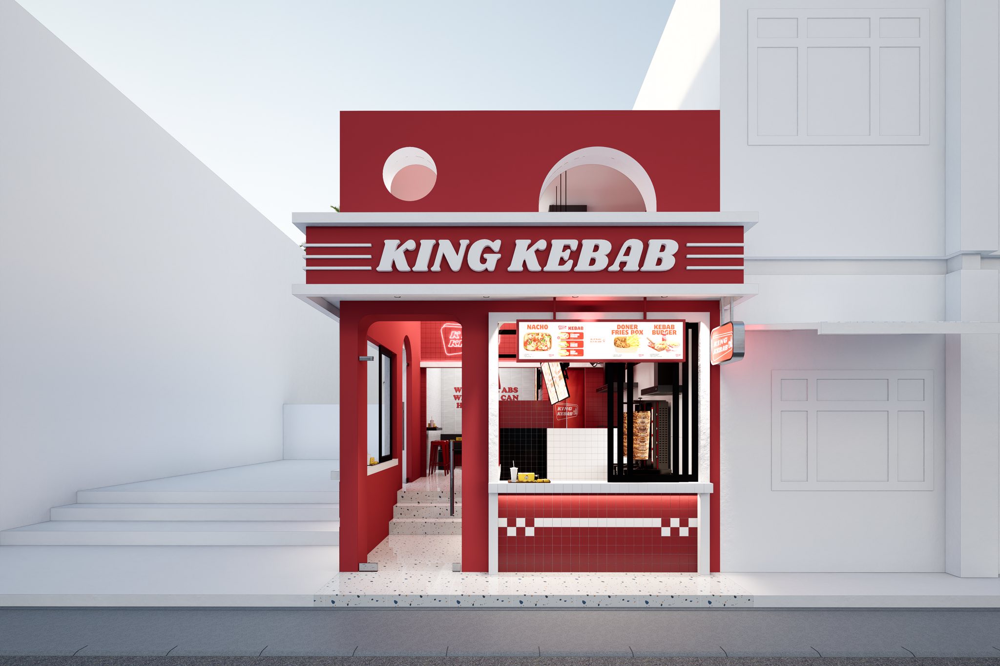 King Kebab kitchen — fresh ingredients daily